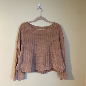 Velvet crop top sweater